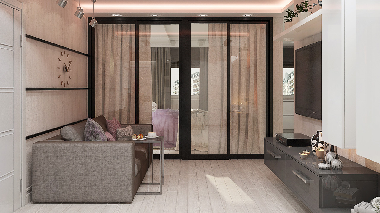 Дизайн-проект интерьера трехкомнатной квартиры 89 кв. м в чертежах:
